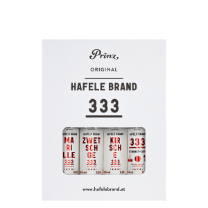 333 Steinobst Genusspaket - Hafele Brand von Prinz mit 0,04-Liter-Flaschen.