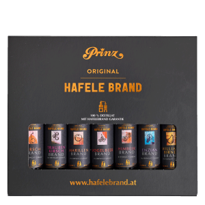 prinz-hafele-genusspaket Miniaturansicht des Prinz Hafele Genusspakets mit Hafele Brand von Prinz mit 0,04-Liter-Flaschen.